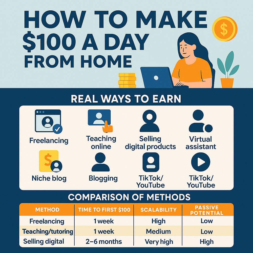 How to Make $100 a Day from Home (Real Examples)